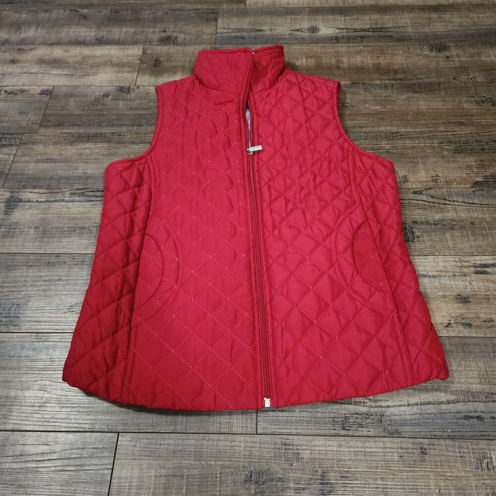 Jane Ashley Women's light weight red puffer vest size small 2561